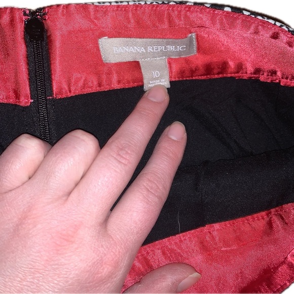 Banana Republic Black White Geometric A Line Pencil Skirt Office Business 10 - Picture 5 of 6